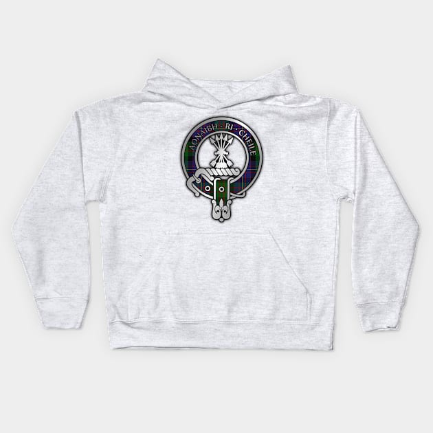 Clan Cameron Erracht Tartan Crest Kids Hoodie by Taylor'd Designs